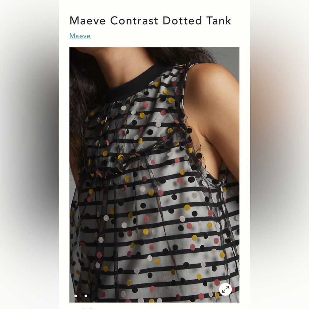 Anthropologie Maeve Contrast Dotted Tank - XL